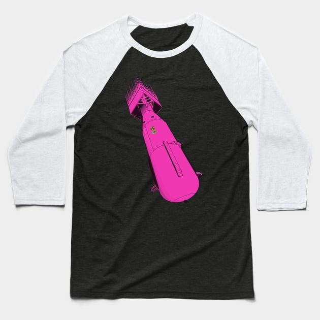 Pink Atomic Bomb Baseball T-Shirt by FAawRay